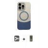 MARSİLYAN™- iPhone 16 Pro Max Kılıf Kozmos Form Özel Seri - Siyah Joko Magic 5D Hayalet Cam + Gümüş PVD Metal Kamera Lens