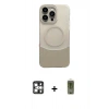 MARSİLYAN™- iPhone 16 Pro Max Kılıf Kozmos Form Özel Seri - Siyah Joko Magic 5D Hayalet Cam + Gümüş PVD Metal Kamera Lens