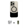 MARSİLYAN™- iPhone 16 Pro Max Kılıf Kozmos Form Özel Seri - Siyah Joko Magic 5D Hayalet Cam + Pers Alüminyum Kamera Lens - GS