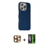 MARSİLYAN™- iPhone 16 Pro Max Kılıf Kozmos Klasik Prime - Şeffaf 360 Full Body Arka Koruyucu + Pers Alüminyum Kamera Lens - CLTM