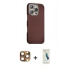 MARSİLYAN™- iPhone 16 Pro Max Kılıf Kozmos Klasik Prime - Şeffaf Pasifik Cam Ekran Koruyucu + Çöl Titanyum Pers Alüminyum Kamera Lens