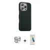MARSİLYAN™- iPhone 16 Pro Max Kılıf Kozmos Klasik Prime - Şeffaf Pasifik Cam Ekran Koruyucu + Gümüş Pers Alüminyum Kamera Lens