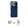 MARSİLYAN™- iPhone 16 Pro Max Kılıf Kozmos Klasik Prime - Şeffaf Pasifik Cam Ekran Koruyucu + Gümüş Pers Alüminyum Kamera Lens