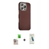 MARSİLYAN™- iPhone 16 Pro Max Kılıf Kozmos Klasik Prime - Şeffaf Pasifik Cam Ekran Koruyucu + Natural Grey Raze Metal Kamera Lens