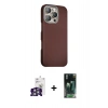 MARSİLYAN™- iPhone 16 Pro Max Kılıf Kozmos Klasik Prime - Siyah 360 Mat Full Body Arka Koruyucu + Bilvis Titan Kamera Lens - GS