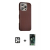 MARSİLYAN™- iPhone 16 Pro Max Kılıf Kozmos Klasik Prime - Siyah 360 Mat Full Body Arka Koruyucu + Gümüş PVD Metal Kamera Lens