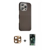 MARSİLYAN™- iPhone 16 Pro Max Kılıf Kozmos Klasik Prime - Siyah 360 Mat Full Body Arka Koruyucu + Pers Alüminyum Kamera Lens - CLTM