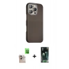 MARSİLYAN™- iPhone 16 Pro Max Kılıf Kozmos Klasik Prime - Siyah 360 Mat Full Body Arka Koruyucu + Raze Metal Kamera Lens - NLGY
