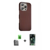 MARSİLYAN™- iPhone 16 Pro Max Kılıf Kozmos Klasik Prime - Siyah 360 Mat Full Body Arka Koruyucu + Raze Metal Kamera Lens - SH