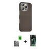 MARSİLYAN™- iPhone 16 Pro Max Kılıf Kozmos Klasik Prime - Siyah 360 Mat Full Body Arka Koruyucu + Raze Metal Kamera Lens - SH