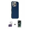 MARSİLYAN™- iPhone 16 Pro Max Kılıf Kozmos Klasik Prime - Siyah 360 Mat Full Body Arka Koruyucu + Siyah Bilvis Titan Kamera Lens
