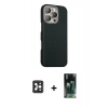 MARSİLYAN™- iPhone 16 Pro Max Kılıf Kozmos Klasik Prime - Siyah 360 Mat Full Body Arka Koruyucu + PVD Metal Kamera Lens - SH