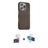 MARSİLYAN™- iPhone 16 Pro Max Kılıf Kozmos Klasik Prime - Siyah 3D Antistatik Cam Ekran Koruyucu + Bilvis Titan Kamera Lens - SH