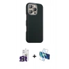MARSİLYAN™- iPhone 16 Pro Max Kılıf Kozmos Klasik Prime - Siyah 3D Antistatik Cam Ekran Koruyucu + Bilvis Titan Kamera Lens - SH