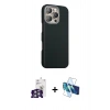 MARSİLYAN™- iPhone 16 Pro Max Kılıf Kozmos Klasik Prime - Siyah 3D Antistatik Cam Ekran Koruyucu + Bilvis Titan Kamera Lens - GS