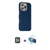 MARSİLYAN™- iPhone 16 Pro Max Kılıf Kozmos Klasik Prime - Siyah 3D Antistatik Cam Ekran Koruyucu + PVD Metal Kamera Lens - SH