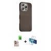 MARSİLYAN™- iPhone 16 Pro Max Kılıf Kozmos Klasik Prime - Siyah 3D Antistatik Cam Ekran Koruyucu + Raze Metal Kamera Lens - NLGY