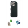 MARSİLYAN™- iPhone 16 Pro Max Kılıf Kozmos Klasik Prime - Siyah 3D Antistatik Cam Ekran Koruyucu + Raze Metal Kamera Lens - CLTM
