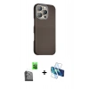 MARSİLYAN™- iPhone 16 Pro Max Kılıf Kozmos Klasik Prime - Siyah 3D Antistatik Cam Ekran Koruyucu + Raze Metal Kamera Lens - SH