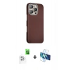 MARSİLYAN™- iPhone 16 Pro Max Kılıf Kozmos Klasik Prime - Siyah 3D Antistatik Cam Ekran Koruyucu + Raze Metal Kamera Lens - BZ