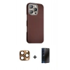 MARSİLYAN™- iPhone 16 Pro Max Kılıf Kozmos Klasik Prime - Siyah 3D Antistatik Hayalet Cam Ekran Koruyucu + Pers Alüminyum Kamera Lens - CLTM