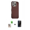 MARSİLYAN™- iPhone 16 Pro Max Kılıf Kozmos Klasik Prime - Siyah 3D Antistatik Hayalet Cam Ekran Koruyucu + Raze Metal Kamera Lens - NLGY