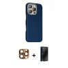MARSİLYAN™- iPhone 16 Pro Max Kılıf Kozmos Klasik Prime - Siyah 3D Antistatik Hayalet Cam Ekran Koruyucu + Pers Alüminyum Kamera Lens - CLTM