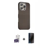 MARSİLYAN™- iPhone 16 Pro Max Kılıf Kozmos Klasik Prime - Siyah 3D Antistatik Hayalet Cam Ekran Koruyucu + Bilvis Titan Kamera Lens - TMGI
