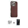 MARSİLYAN™- iPhone 16 Pro Max Kılıf Kozmos Klasik Prime - Siyah 3D Antistatik Hayalet Cam Ekran Koruyucu + Pers Alüminyum Kamera Lens - GS