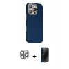 MARSİLYAN™- iPhone 16 Pro Max Kılıf Kozmos Klasik Prime - Siyah 3D Antistatik Hayalet Cam Ekran Koruyucu + Pers Alüminyum Kamera Lens - GI