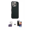 MARSİLYAN™- iPhone 16 Pro Max Kılıf Kozmos Klasik Prime - Siyah 3D Antistatik Mat Seramik Nano Ekran Koruyucu + Gümüş Bilvis Titan Kamera Lens