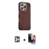 MARSİLYAN™- iPhone 16 Pro Max Kılıf Kozmos Klasik Prime - Siyah 3D Antistatik Mat Seramik Nano Ekran Koruyucu + PVD Metal Kamera Lens - GS