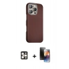 MARSİLYAN™- iPhone 16 Pro Max Kılıf Kozmos Klasik Prime - Siyah 3D Antistatik Mat Seramik Nano Ekran Koruyucu + Gold PVD Metal Kamera Lens