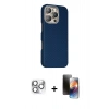 MARSİLYAN™- iPhone 16 Pro Max Kılıf Kozmos Klasik Prime - Siyah 3D Antistatik Mat Seramik Nano Ekran Koruyucu + Gümüş Pers Alüminyum Kamera Lens
