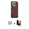 MARSİLYAN™- iPhone 16 Pro Max Kılıf Kozmos Klasik Prime - Siyah 3D Antistatik Mat Seramik Nano Ekran Koruyucu + Gümüş Pers Alüminyum Kamera Lens