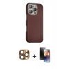 MARSİLYAN™- iPhone 16 Pro Max Kılıf Kozmos Klasik Prime - Siyah 3D Antistatik Mat Seramik Nano Ekran Koruyucu + Pers Alüminyum Kamera Lens - CLTM