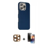 MARSİLYAN™- iPhone 16 Pro Max Kılıf Kozmos Klasik Prime - Siyah 3D Antistatik Mat Seramik Nano Ekran Koruyucu + Pers Alüminyum Kamera Lens - CLTM