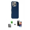 MARSİLYAN™- iPhone 16 Pro Max Kılıf Kozmos Klasik Prime - Siyah 3D Antistatik Mat Seramik Nano Ekran Koruyucu + Siyah Raze Metal Kamera Lens