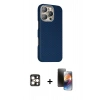 MARSİLYAN™- iPhone 16 Pro Max Kılıf Kozmos Klasik Prime - Siyah 3D Antistatik Mat Seramik Nano Ekran Koruyucu + Gold PVD Metal Kamera Lens