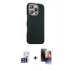 MARSİLYAN™- iPhone 16 Pro Max Kılıf Kozmos Klasik Prime - Siyah 3D Antistatik Mat Seramik Nano Ekran Koruyucu + Bilvis Titan Kamera Lens - TMGI