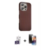 MARSİLYAN™- iPhone 16 Pro Max Kılıf Kozmos Klasik Prime - Siyah 3D Antistatik Mat Seramik Nano Ekran Koruyucu + Bilvis Titan Kamera Lens - TMGI