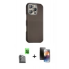MARSİLYAN™- iPhone 16 Pro Max Kılıf Kozmos Klasik Prime - Siyah 3D Antistatik Mat Seramik Nano Ekran Koruyucu + Raze Metal Kamera Lens - SH