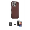 MARSİLYAN™- iPhone 16 Pro Max Kılıf Kozmos Klasik Prime - Siyah 3D Antistatik Mat Seramik Nano Ekran Koruyucu + PVD Metal Kamera Lens - SH