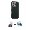 MARSİLYAN™- iPhone 16 Pro Max Kılıf Kozmos Klasik Prime - Siyah 3D Antistatik Seramik Nano Ekran Koruyucu + Bilvis Titan Kamera Lens - SH