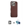 MARSİLYAN™- iPhone 16 Pro Max Kılıf Kozmos Klasik Prime - Siyah 3D Antistatik Seramik Nano Ekran Koruyucu + PVD Metal Kamera Lens - GS