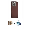 MARSİLYAN™- iPhone 16 Pro Max Kılıf Kozmos Klasik Prime - Siyah 3D Antistatik Seramik Nano Ekran Koruyucu + Pers Alüminyum Kamera Lens - CLTM
