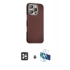 MARSİLYAN™- iPhone 16 Pro Max Kılıf Kozmos Klasik Prime - Siyah 3D Antistatik Seramik Nano Ekran Koruyucu + PVD Metal Kamera Lens - SH