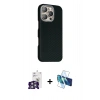 MARSİLYAN™- iPhone 16 Pro Max Kılıf Kozmos Klasik Prime - Siyah 3D Antistatik Seramik Nano Ekran Koruyucu + Bilvis Titan Kamera Lens - GS