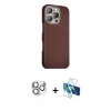 MARSİLYAN™- iPhone 16 Pro Max Kılıf Kozmos Klasik Prime - Siyah 3D Antistatik Seramik Nano Ekran Koruyucu + Pers Alüminyum Kamera Lens - GS