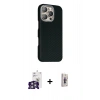 MARSİLYAN™- iPhone 16 Pro Max Kılıf Kozmos Klasik Prime - Siyah Bilvis 3D Cam Ekran Koruyucu + Bilvis Titan Kamera Lens - GS